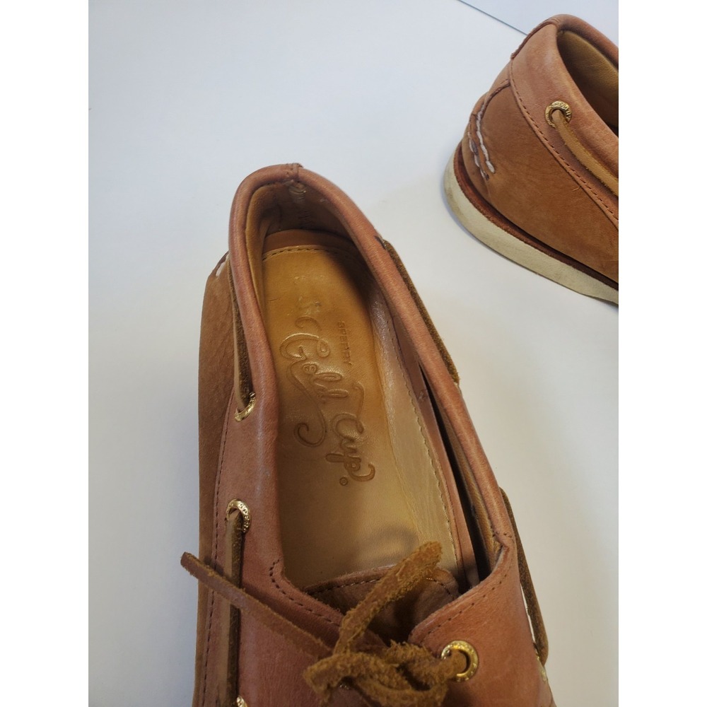 Sperry Gold Cup Boat Shoes Men's 8.5 Tan Brown Leather 2-Eye Top Sider - Picture 9 of 12